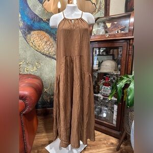 NWT PRLA LUXURY Elena Dress in Olive COLOR SLEEVELESS SUMMER DRESS